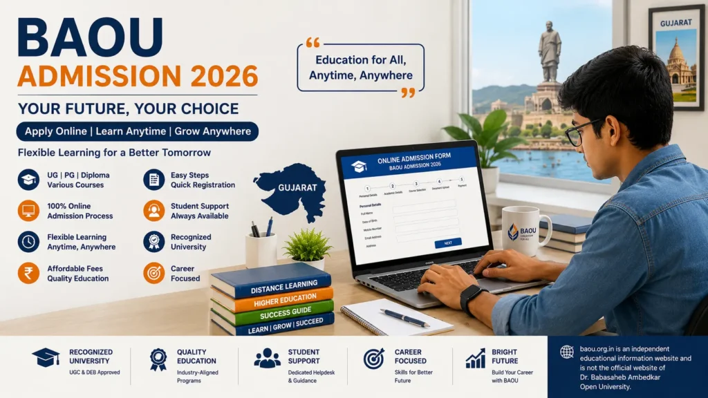 BAOU Admission 2026 online application guide